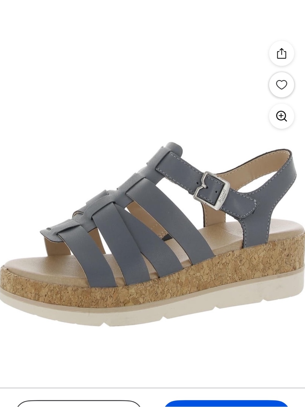 Dr. Scholl’s  Blue Cork Platform Sandals - Only You Strappy Summer Shoes